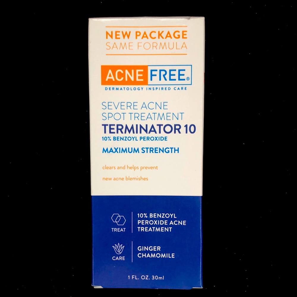 ACNE FREE Severe Acne Spot Treatment- Terminator 10% Benzoyl Peroxide 1 fl oz